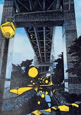 Bridge and Lights Illustration