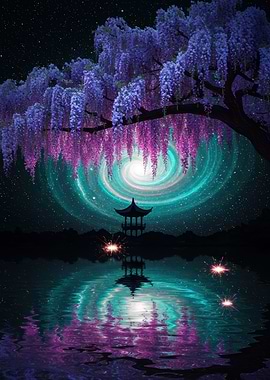 Wisteria, Pagoda, and Galaxy Reflection