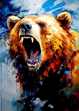 Roaring Bear Digital Painting