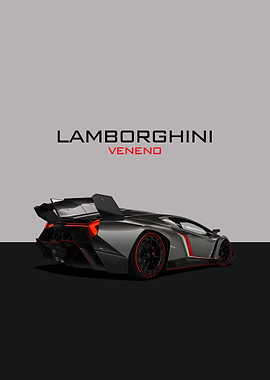 Lamborghini Veneno Car Poster