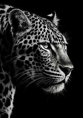 Majestic Monochrome Leopard Portrait