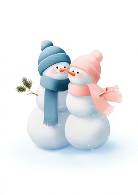 Two Snowmen in Love