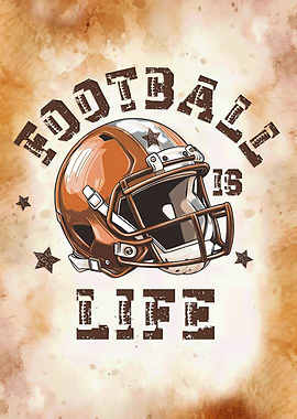 Football is Life Helmet Art