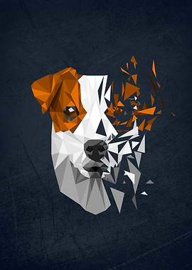 Geometric low-poly Jack Russell Terrier Dog