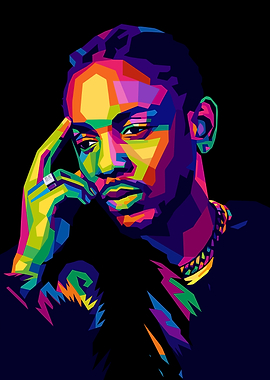 Kendrick Lamar Colorful Pop Art Portrait