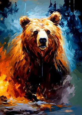 Majestic Brown Bear Painting