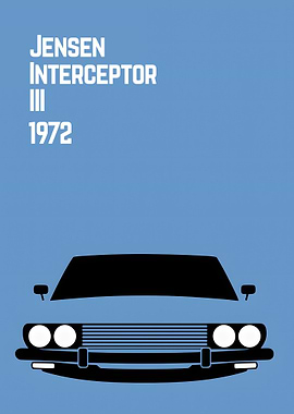 Jensen Interceptor III 1972 Minimalist Poster