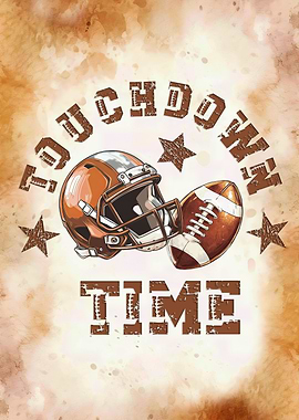 Touchdown Time Football Graphic