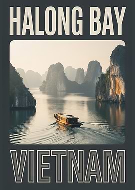 Halong Bay Vietnam Travel Poster