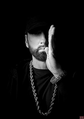 Eminem Portrait in Black and White