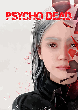 Psycho Dead Portrait with Shattered Glass