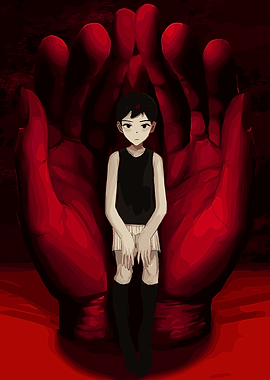 Boy in Red Hands Digital Art