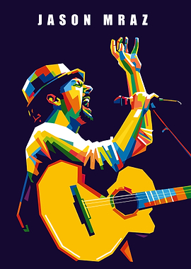 Jason Mraz Colorful Pop Art Portrait