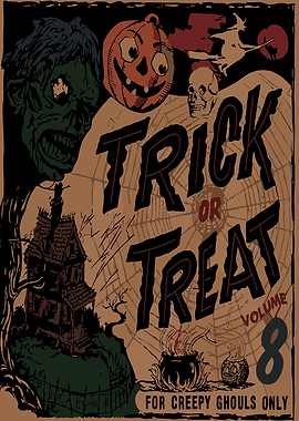 Vintage Halloween 'Trick or Treat' Poster