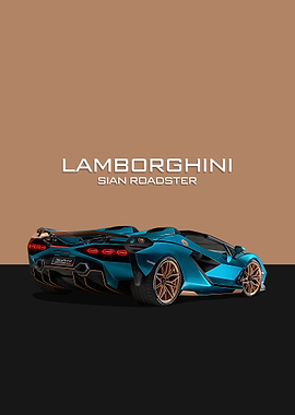 Lamborghini Sian Roadster Teal Car