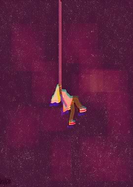 Abstract Figure Hanging from a Pole