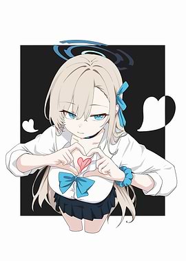 Anime Girl Heart Gesture