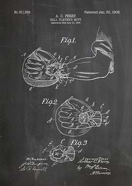 Ball Player's Mitt Patent Drawing
