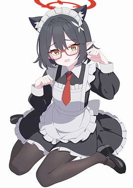 Anime Girl Maid with Halo