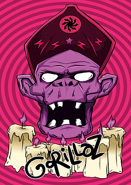 Gorillaz Cartoon Character with Candles