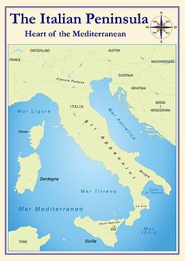 Map of the Italian Peninsula