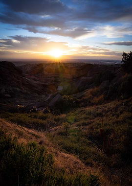 Red Rocks Amphitheater Sunset Landscape