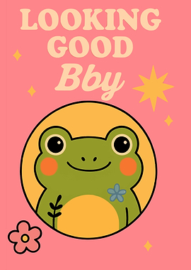 Looking Good Bby Frog Illustration