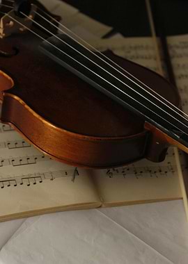 Violin and Sheet Music Still Life
