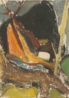 Abstract Landscape Painting with Bold Colors