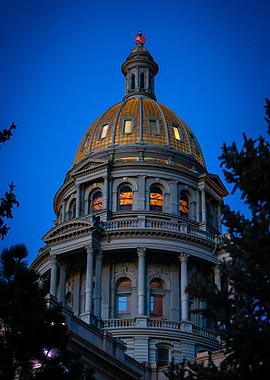 Colorado State Capitol Building at Dusk