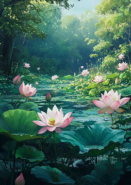 Lotus Pond Serenity