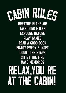 Cabin Rules Text Art