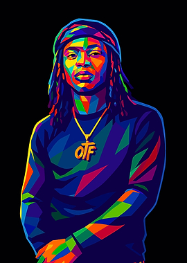 Colorful Portrait of Rapper Lil Durk