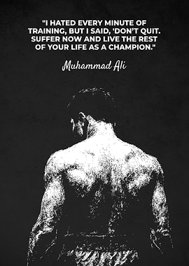 Muhammad Ali Inspirational Training Quotes Poster