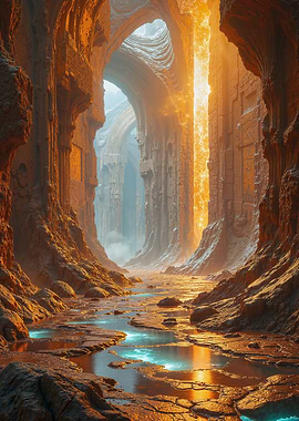 Golden Canyon River Landscape