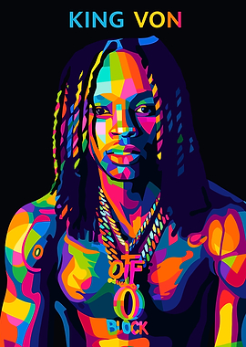 King Von Colorful Portrait