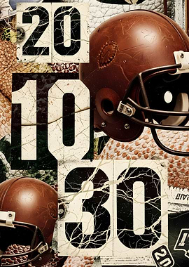 Vintage Football Collage with Numbers