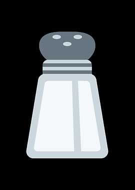Salt shaker icon on black background
