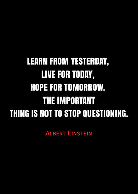 Einstein Quote: Learn, Live, Hope
