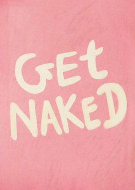 Get Naked Text on Pink Background