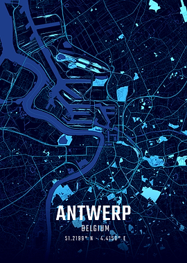 Antwerp Midnight City Map