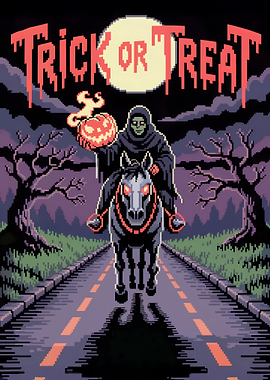 Pixel Art Halloween Trick or Treat