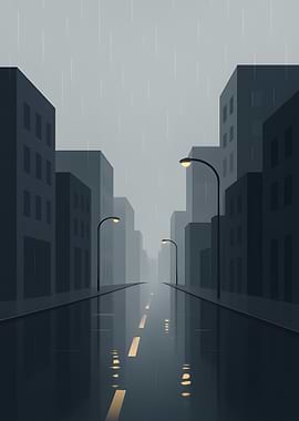 Rainy City Street