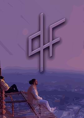 Two Men Contemplating a Cityscape