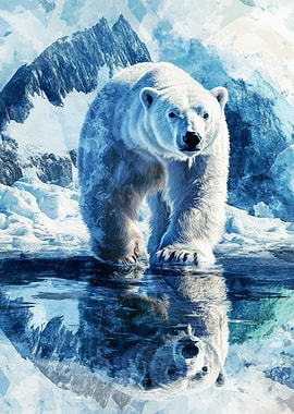 Majestic Polar Bear in Arctic Landscape