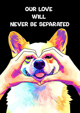 Corgi Love Heart Portrait