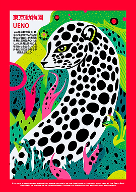 Ueno Zoo Leopard Illustration