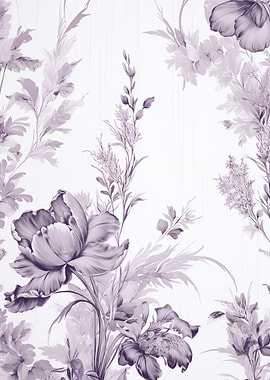 Purple Floral Pattern Art