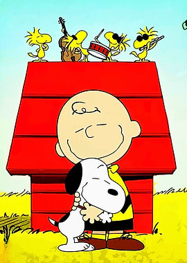 Charlie Brown and Snoopy Hugging