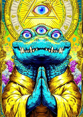 Three-Eyed Reptile with All-Seeing Eye